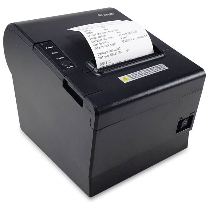Equip 351006 Stampante POS Termica 203 DPI 300 mm-s USB Bluetooth WiFi Taglierina Automatica carta 58 80 mm colore Nero