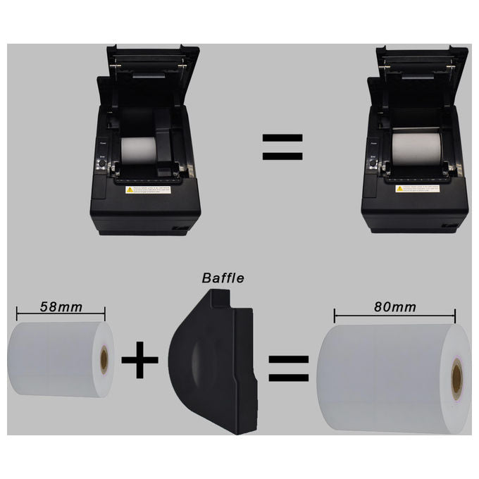 Equip 351006 Stampante POS Termica 203 DPI 300 mm-s USB Bluetooth WiFi Taglierina Automatica carta 58 80 mm colore Nero
