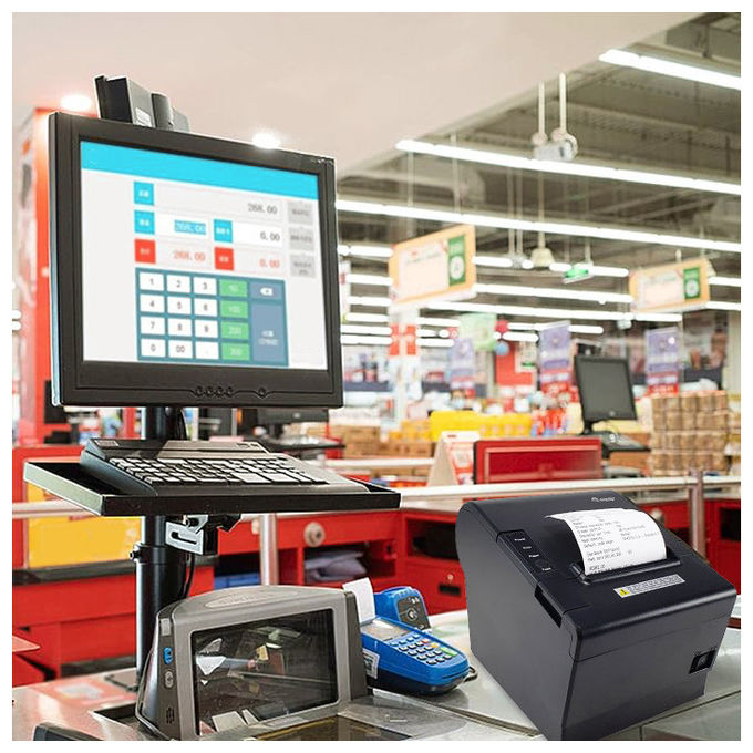 Equip 351006 Stampante POS Termica 203 DPI 300 mm-s USB Bluetooth WiFi Taglierina Automatica carta 58 80 mm colore Nero