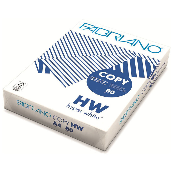 Fabriano Carta per Fotocopie A3 Hyperwhite 80 g-m² 500 Fogli ECF Acid Free colore Bianco