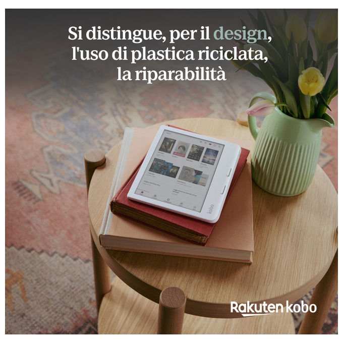 Kobo N428-KU-WH-K-CK Libra Colour eReader 7'' E Ink Kaleido 3 32 GB Wi-Fi Bluetooth IPX8 colore Bianco