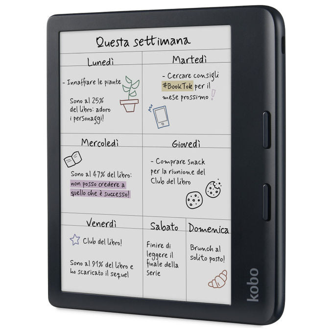 Kobo N428-KU-BK-K-CK Libra Colour eReader 7'' E Ink Kaleido 3 32 GB Wi-Fi Bluetooth IPX8 colore Nero