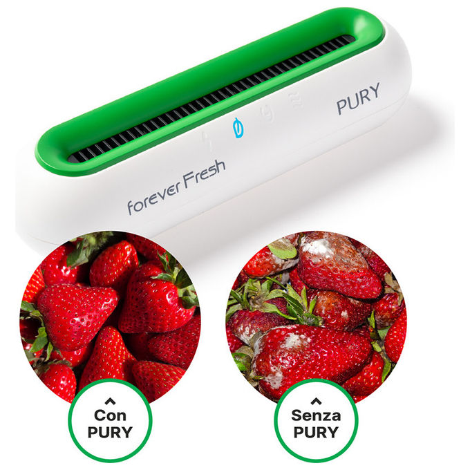 Macom 885 Enjoy and Relax Purificatore Frigorifero Ozono 50 mg-h 3 Livelli Ricaricabile autonomia 45 giorni colore Verde Bianco