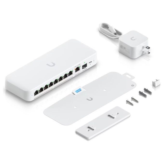 Ubiquiti USW-FLEX-2.5G-8 UniFi Flex Switch Gestito L2 8 Porte 2.5GbE Uplink 10G RJ45 SFP+ colore Bianco