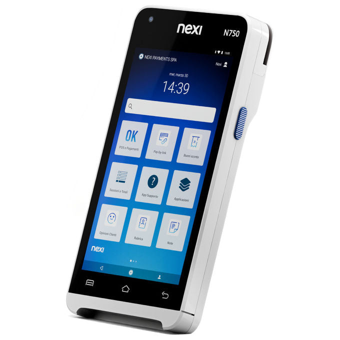 Nexi NEIN750 SmartPOS Mini Terminale POS Portatile Cassa Fiscale Integrata Wi-Fi 4G Android 5'' colore Nero Grigio