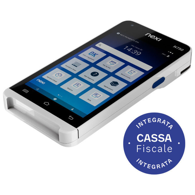 Nexi NEIN750 SmartPOS Mini Terminale POS Portatile Cassa Fiscale Integrata Wi-Fi 4G Android 5'' colore Nero Grigio
