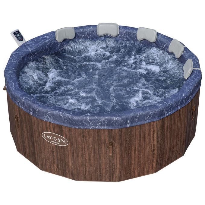 Bestway 6001W Lay-Z-Spa Toronto Idromassaggio AirJet 180 getti 1250 L 7 posti App SmartSpa 190x70 cm colore Marrone
