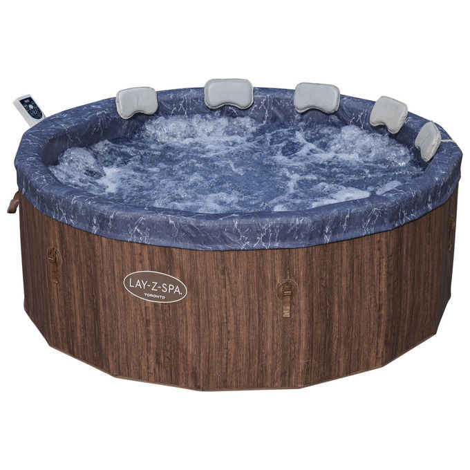 Bestway 6001W Lay-Z-Spa Toronto Idromassaggio AirJet 180 getti 1250 L 7 posti App SmartSpa 190x70 cm colore Marrone