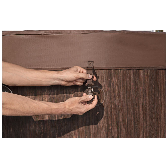 Bestway 6001W Lay-Z-Spa Toronto Idromassaggio AirJet 180 getti 1250 L 7 posti App SmartSpa 190x70 cm colore Marrone