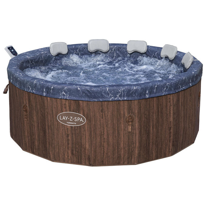 Bestway 6001W Lay-Z-Spa Toronto Idromassaggio AirJet 180 getti 1250 L 7 posti App SmartSpa 190x70 cm colore Marrone