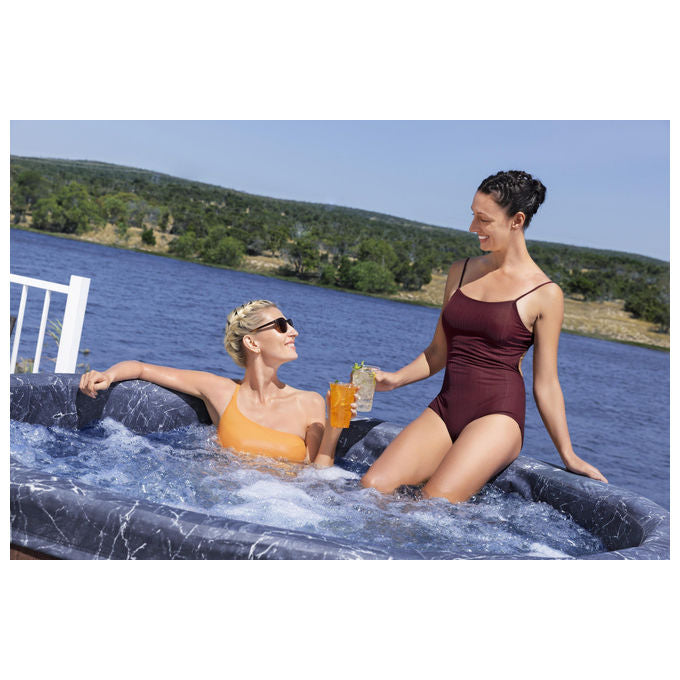 Bestway 6001W Lay-Z-Spa Toronto Idromassaggio AirJet 180 getti 1250 L 7 posti App SmartSpa 190x70 cm colore Marrone