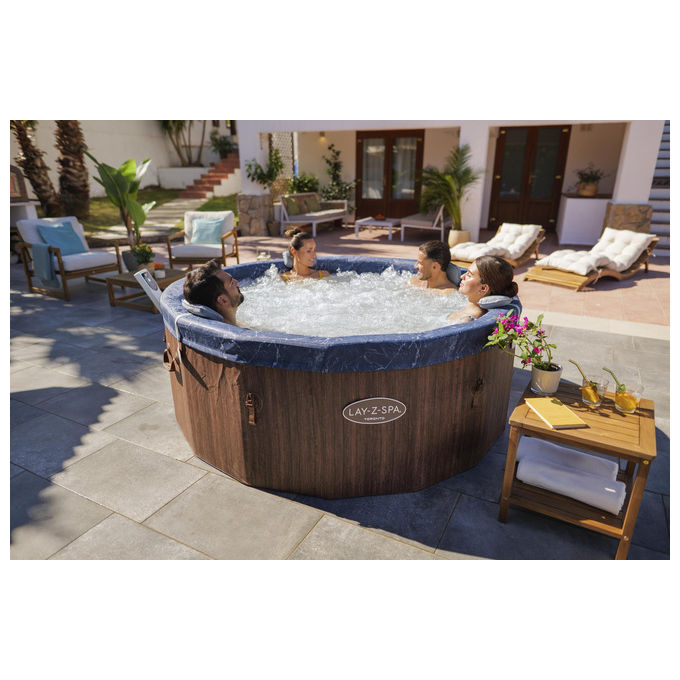 Bestway 6001W Lay-Z-Spa Toronto Idromassaggio AirJet 180 getti 1250 L 7 posti App SmartSpa 190x70 cm colore Marrone