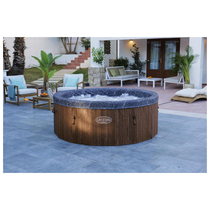 Bestway 6001W Lay-Z-Spa Toronto Idromassaggio AirJet 180 getti 1250 L 7 posti App SmartSpa 190x70 cm colore Marrone