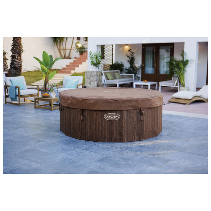 Bestway 6001W Lay-Z-Spa Toronto Idromassaggio AirJet 180 getti 1250 L 7 posti App SmartSpa 190x70 cm colore Marrone