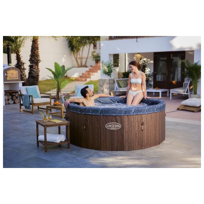 Bestway 6001W Lay-Z-Spa Toronto Idromassaggio AirJet 180 getti 1250 L 7 posti App SmartSpa 190x70 cm colore Marrone