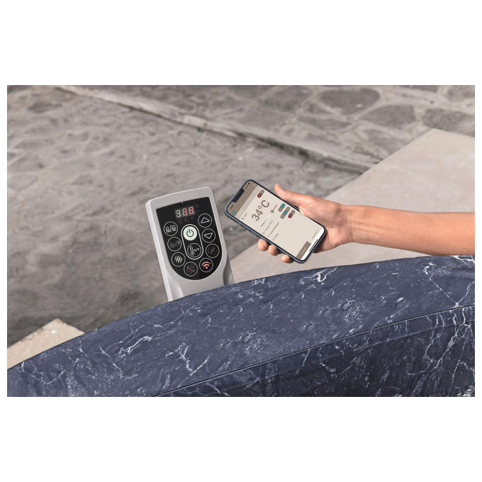 Bestway 6001W Lay-Z-Spa Toronto Idromassaggio AirJet 180 getti 1250 L 7 posti App SmartSpa 190x70 cm colore Marrone