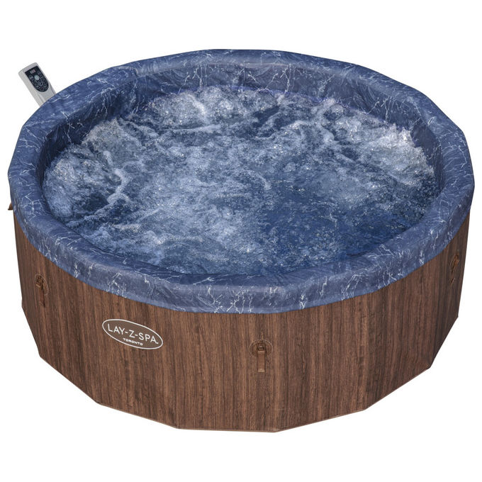 Bestway 6001W Lay-Z-Spa Toronto Idromassaggio AirJet 180 getti 1250 L 7 posti App SmartSpa 190x70 cm colore Marrone