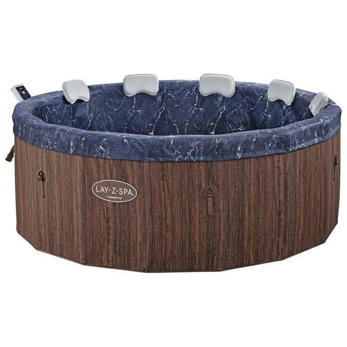 Bestway 6001W Lay-Z-Spa Toronto Idromassaggio AirJet 180 getti 1250 L 7 posti App SmartSpa 190x70 cm colore Marrone