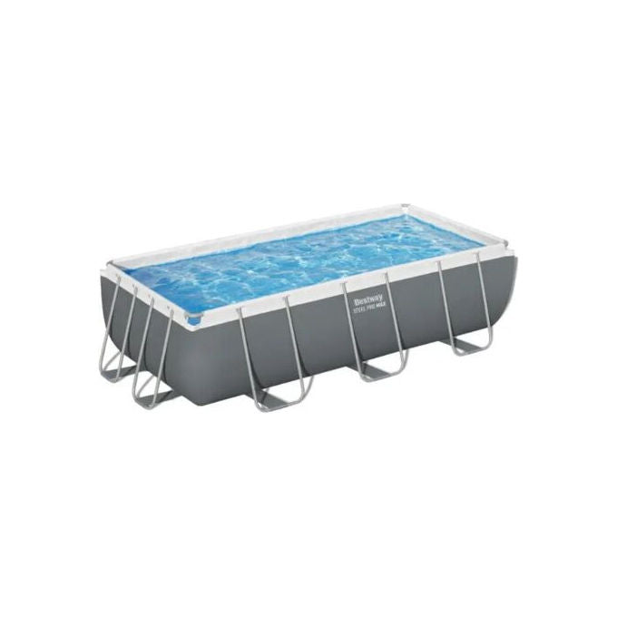 Bestway 56670 Steel Pro Max Piscina Fuori Terra Rettangolare 488x244x122 cm 11532 L con Pompa Filtro Scaletta e Telo di Copertura