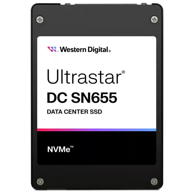 Western Digital 0TS2461 Ultrastar DC SN655 SSD NVMe U.3 3840 GB PCIe 4.0 6800 MB-s Lettura 2600 MB-s Scrittura Server Workstation