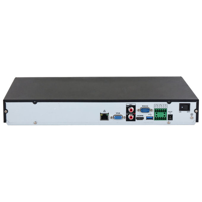 Dahua NVR5216-EI2 WizSense NVR IP AI 16 Canali 8K HDMI 448 Mbps Riconoscimento Facciale 2 HDD SATA colore Nero