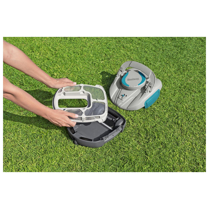 Bestway 58864 AquaTronix G100 Robot Pulitore Piscina a Batteria Li-Ion 7.4V autonomia 30 min fino a 18 m² colore Blu Grigio