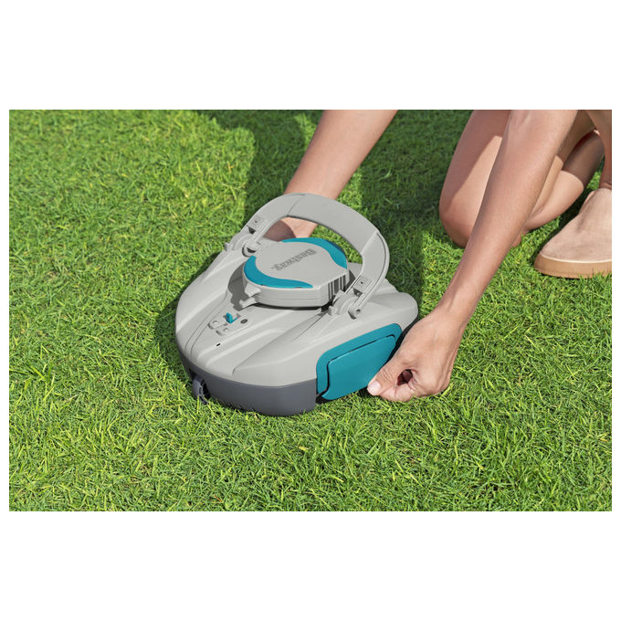 Bestway 58864 AquaTronix G100 Robot Pulitore Piscina a Batteria Li-Ion 7.4V autonomia 30 min fino a 18 m² colore Blu Grigio