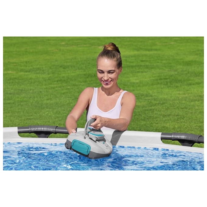 Bestway 58864 AquaTronix G100 Robot Pulitore Piscina a Batteria Li-Ion 7.4V autonomia 30 min fino a 18 m² colore Blu Grigio