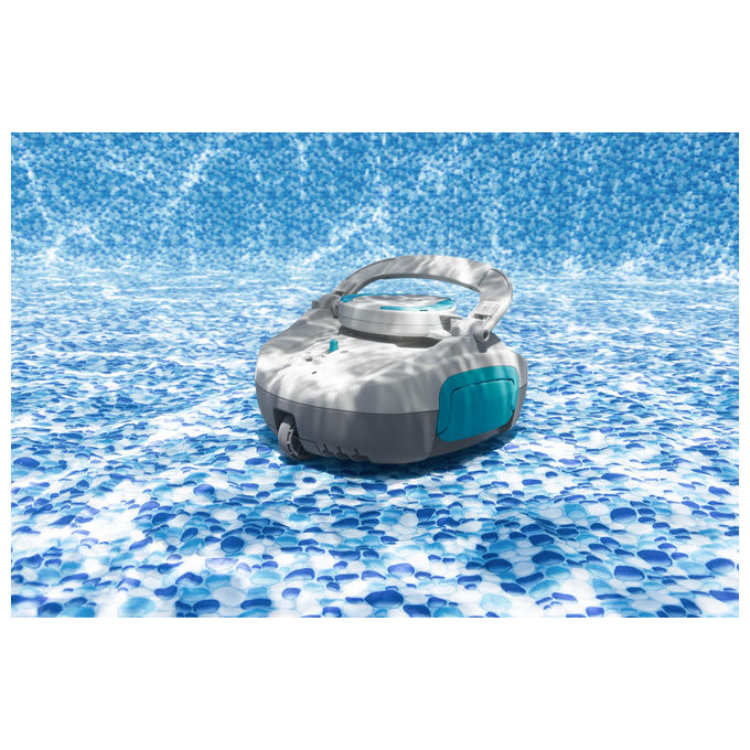 Bestway 58864 AquaTronix G100 Robot Pulitore Piscina a Batteria Li-Ion 7.4V autonomia 30 min fino a 18 m² colore Blu Grigio