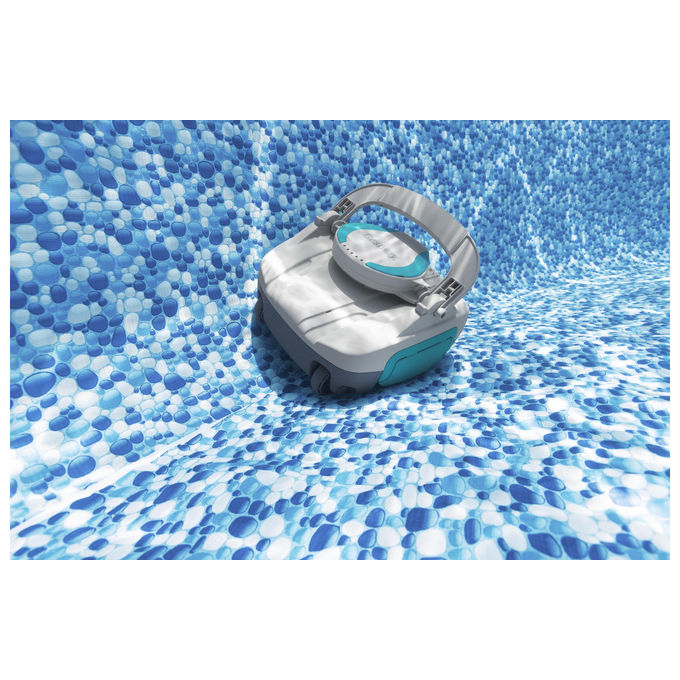 Bestway 58864 AquaTronix G100 Robot Pulitore Piscina a Batteria Li-Ion 7.4V autonomia 30 min fino a 18 m² colore Blu Grigio
