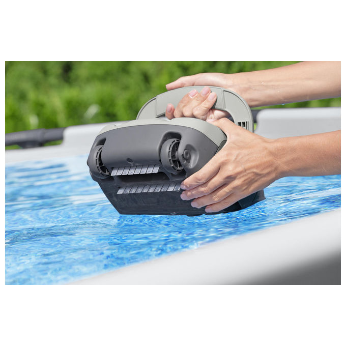 Bestway 58864 AquaTronix G100 Robot Pulitore Piscina a Batteria Li-Ion 7.4V autonomia 30 min fino a 18 m² colore Blu Grigio