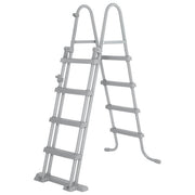 Bestway 58331 Flip and Lock Scaletta di Sicurezza Piscina Fuori Terra 122 cm Acciaio Antiruggine Gradini Antiscivolo 150 Kg