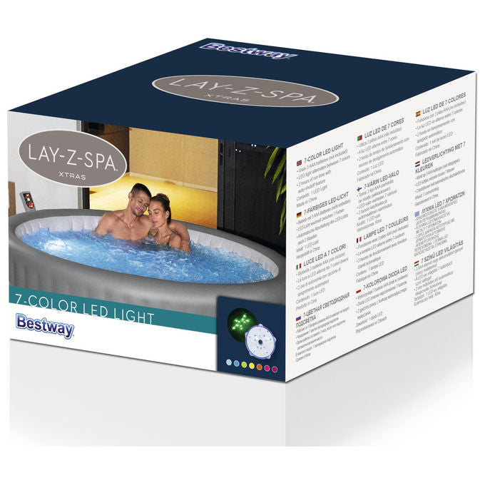 Bestway BW60303-25 Lay-Z-Spa Luce LED per Idromassaggio 7 Colori IP68 Autonomia 2 ore colore Bianco