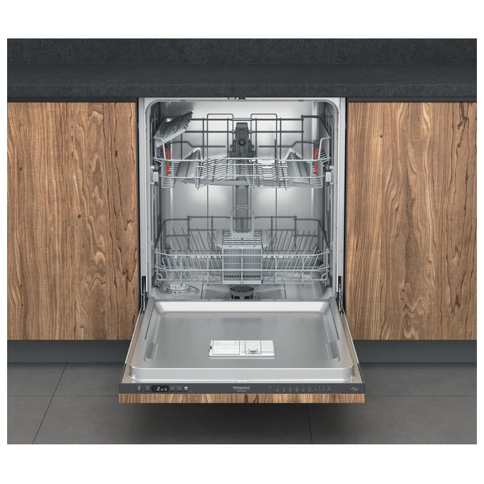 Hotpoint H2I HKD526 Lavastoviglie da incasso 14 coperti Classe E 46 dB 9,5 L Partenza Differita (82x60x55 cm) colore Nero