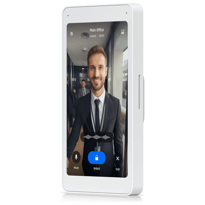 Ubiquiti UA-INTERCOM-VIEWER UniFi Display Videocitofono Touchscreen 5'' Audio Bidirezionale PoE Montaggio a Parete colore Bianco