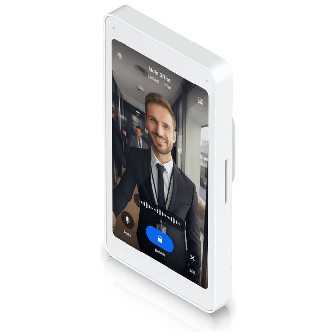 Ubiquiti UA-INTERCOM-VIEWER UniFi Display Videocitofono Touchscreen 5'' Audio Bidirezionale PoE Montaggio a Parete colore Bianco