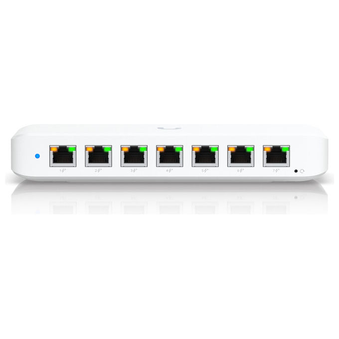 Ubiquiti USW-ULTRA-210W UniFi Ultra Switch Gestito L2 8 Porte Gigabit Ethernet 7x PoE+ Budget PoE 202W colore Bianco