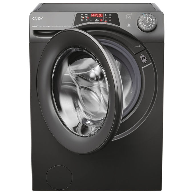 Candy ROW4966DWRR7-S RapidÓ Lavasciuga Frontale 9-6 Kg 1400 rpm Classe D Inverter Vapore Wi-Fi Bluetooth (85x60x58 cm) colore Antracite