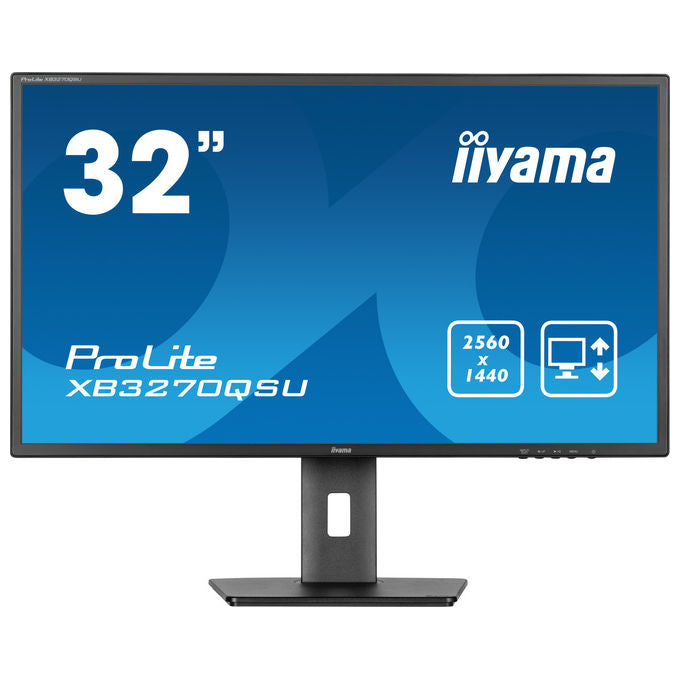Iiyama XB3270QSU-B1 ProLite Monitor PC 31,5'' IPS QHD 2560x1440 100Hz 3ms AMD FreeSync Hub USB 3.2 Altoparlanti colore Nero