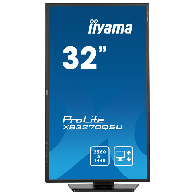 Iiyama XB3270QSU-B1 ProLite Monitor PC 31,5'' IPS QHD 2560x1440 100Hz 3ms AMD FreeSync Hub USB 3.2 Altoparlanti colore Nero
