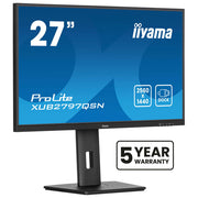 Iiyama XUB2797QSN-B2 ProLite Monitor PC 27'' QHD IPS 2560x1440 100Hz USB-C Dock 65W LAN RJ45 Altoparlanti colore Nero