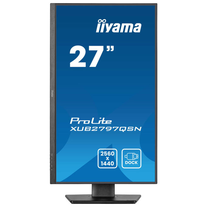 Iiyama XUB2797QSN-B2 ProLite Monitor PC 27'' QHD IPS 2560x1440 100Hz USB-C Dock 65W LAN RJ45 Altoparlanti colore Nero