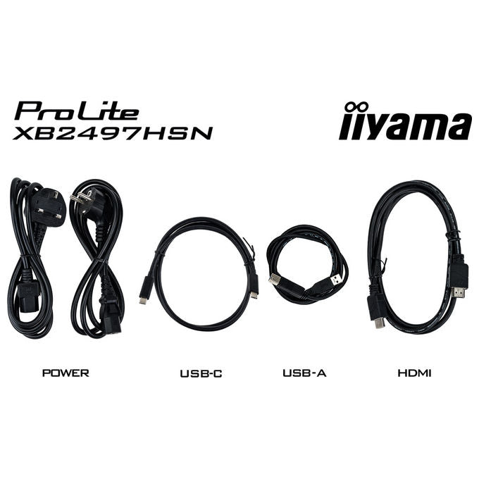 Iiyama XB2497HSN-B1 ProLite Monitor PC 23.8'' IPS Full HD 100Hz 1ms USB-C 65W Hub USB 3.2 LAN AMD FreeSync colore Nero