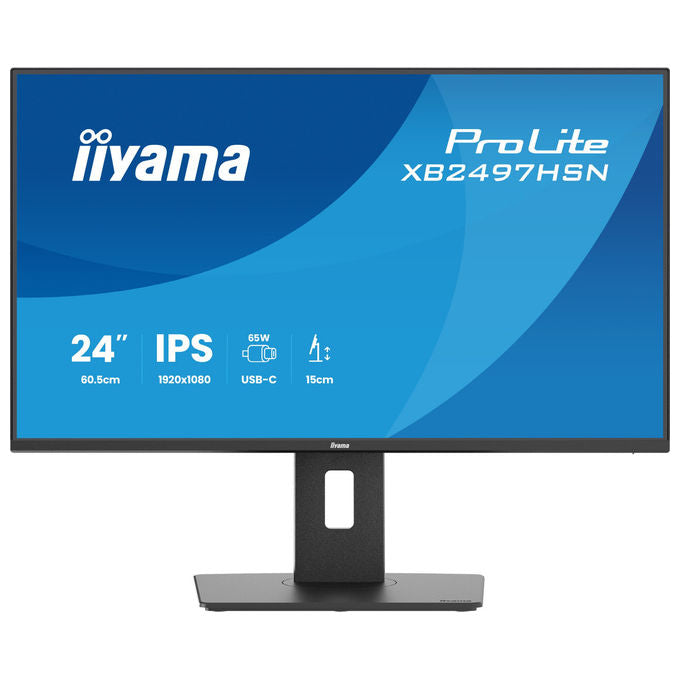 Iiyama XB2497HSN-B1 ProLite Monitor PC 23.8'' IPS Full HD 100Hz 1ms USB-C 65W Hub USB 3.2 LAN AMD FreeSync colore Nero
