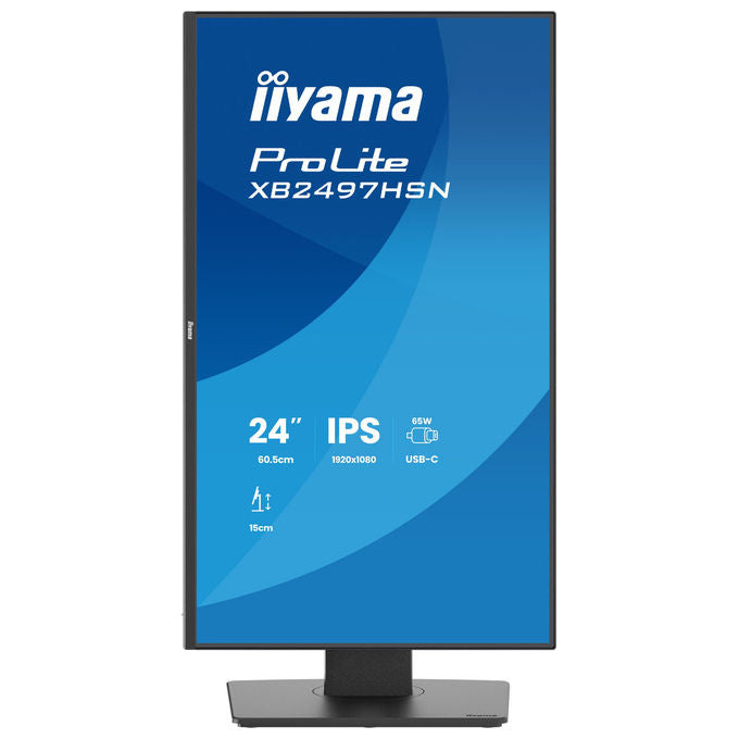 Iiyama XB2497HSN-B1 ProLite Monitor PC 23.8'' IPS Full HD 100Hz 1ms USB-C 65W Hub USB 3.2 LAN AMD FreeSync colore Nero