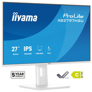 Iiyama XB2797HSU-W1 ProLite Monitor PC 27'' Full HD IPS 120Hz 1ms AMD FreeSync Hub USB 3.2 Altoparlanti colore Bianco