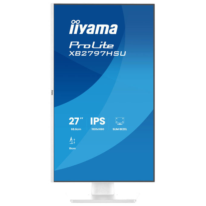 Iiyama XB2797HSU-W1 ProLite Monitor PC 27'' Full HD IPS 120Hz 1ms AMD FreeSync Hub USB 3.2 Altoparlanti colore Bianco