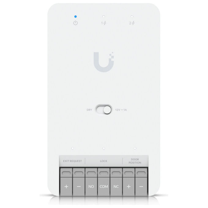 Ubiquiti UA-HUB-DOOR-MINI UniFi Access Hub Controllo Accessi Porta Singola 3 porte GbE RJ45 PoE++ Montaggio DIN Rail