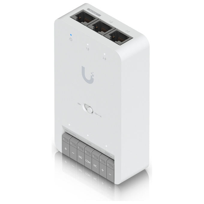 Ubiquiti UA-HUB-DOOR-MINI UniFi Access Hub Controllo Accessi Porta Singola 3 porte GbE RJ45 PoE++ Montaggio DIN Rail