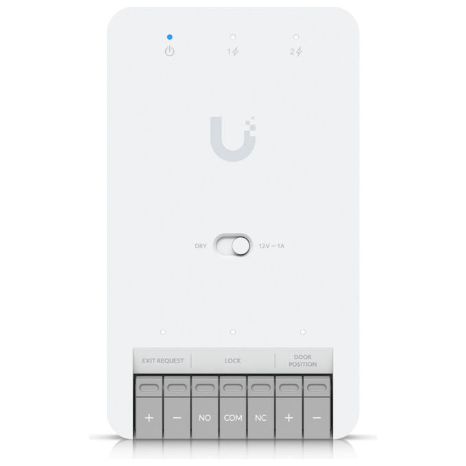 Ubiquiti UA-HUB-DOOR-MINI UniFi Access Hub Controllo Accessi Porta Singola 3 porte GbE RJ45 PoE++ Montaggio DIN Rail